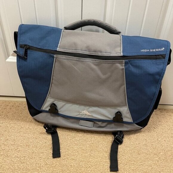 High Sierra Tank Laptop Messenger Bag Blue/Grey - Picture 2 of 7